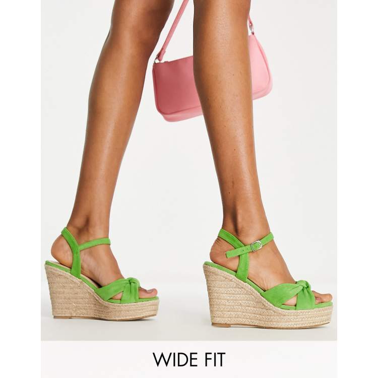 Espadrilles compensées vertes sale