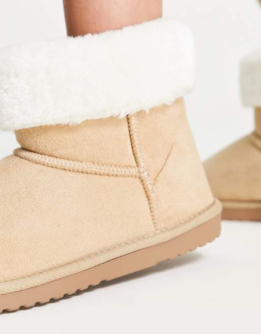 Faux suede 2024 slipper boots