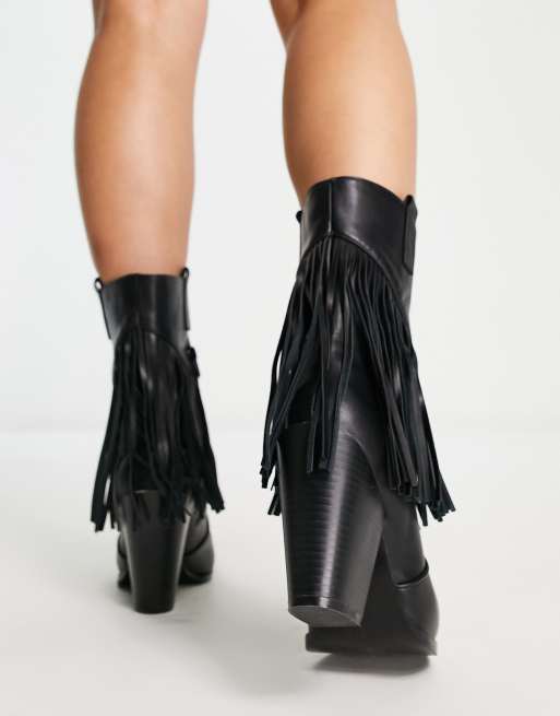Fringe deals heel boots