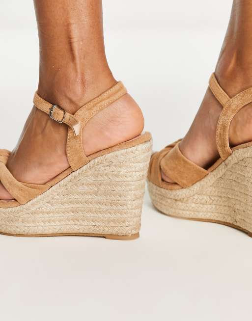 Glamorous Wide Fit - Gyldenbrune espadriller med kilehæl, 2 af 4