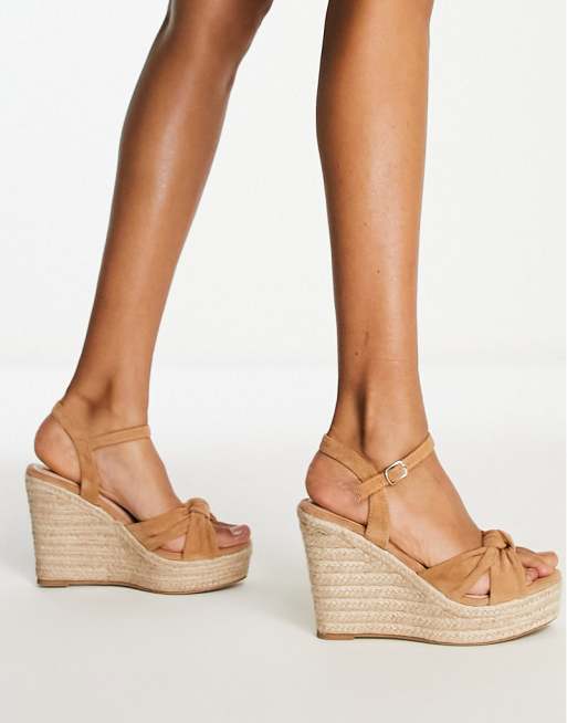 Glamorous Wide Fit - Gyldenbrune espadriller med kilehæl, 4 af 4