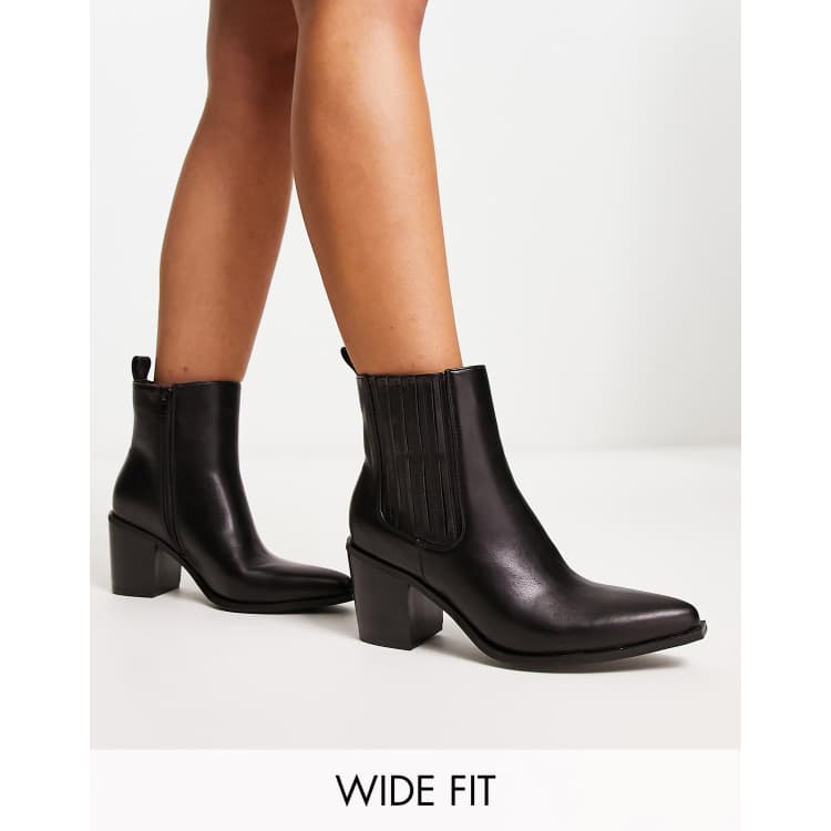 Western heeled 2025 ankle boots