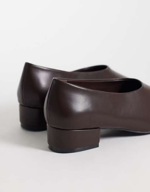 Glamorous Wide Fit heeled slipper shoes in brown, 3 of 4