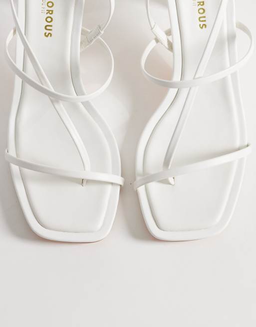 Glamorous Wide Fit - Hvide minimalistiske sandaler med høj hæl, 2 af 4