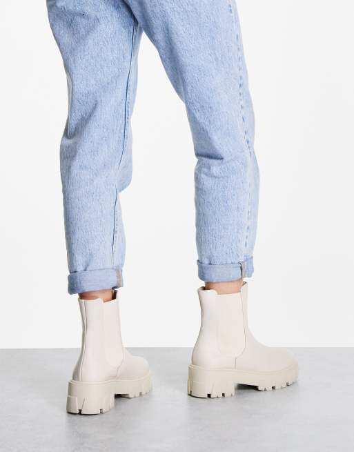Glamorous Wide Fit – Kremowe sztyblety na grubej podeszwie, 3 z 4