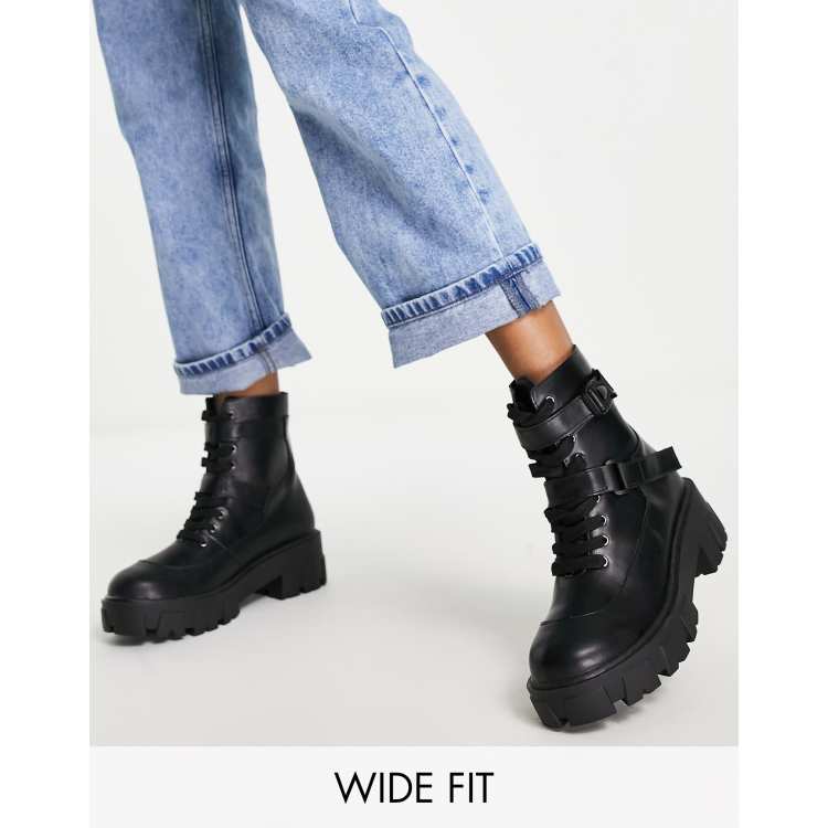 Wide fit 2025 lace up boots