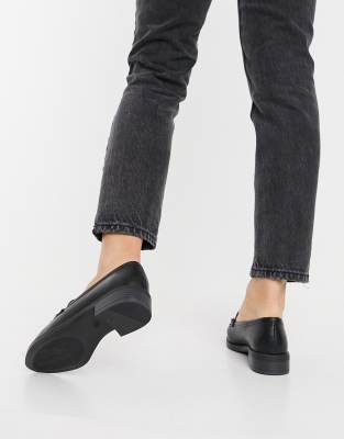 black wide fit loafers womens