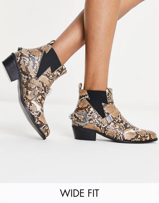 Womens snake hot sale print booties