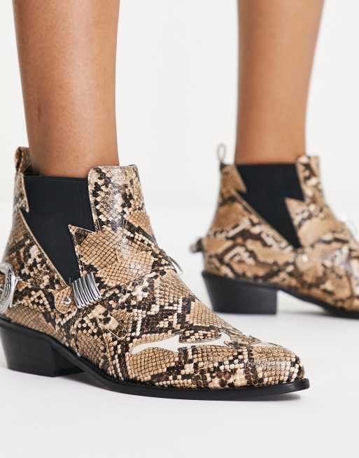 Wide snakeskin clearance boots