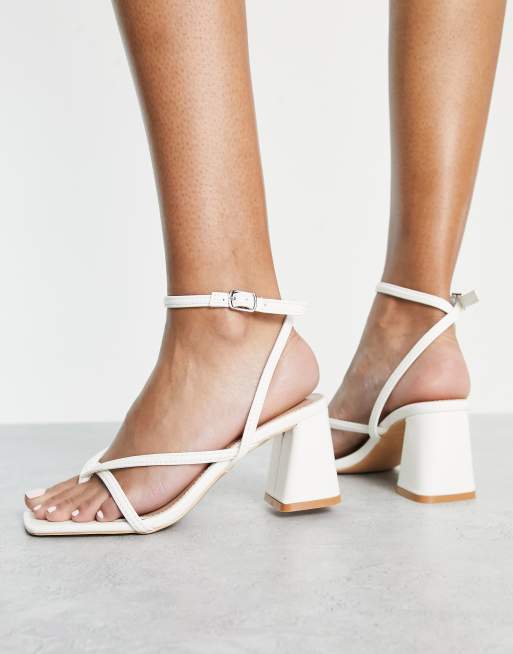 White medium shop heel sandals