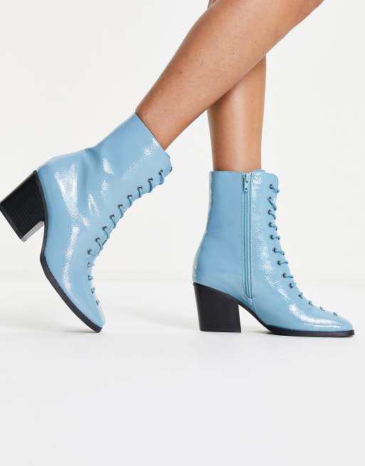 Pale blue ankle on sale boots