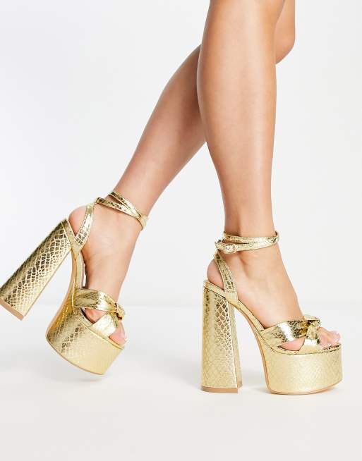 4 inch 2024 heels gold