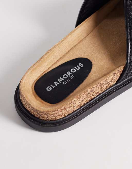 Glamorous Wide Fit - Platte geweven sandalen in zwart, 3 van 4