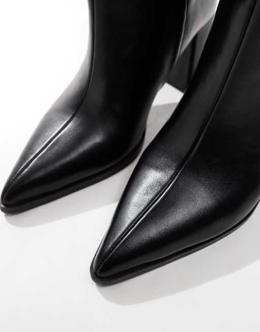Glamorous Wide Fit pointed knee boots in black