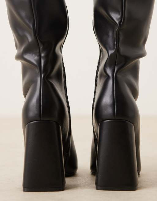 Glamorous Wide Fit pointed knee boots in black, 2 of 4