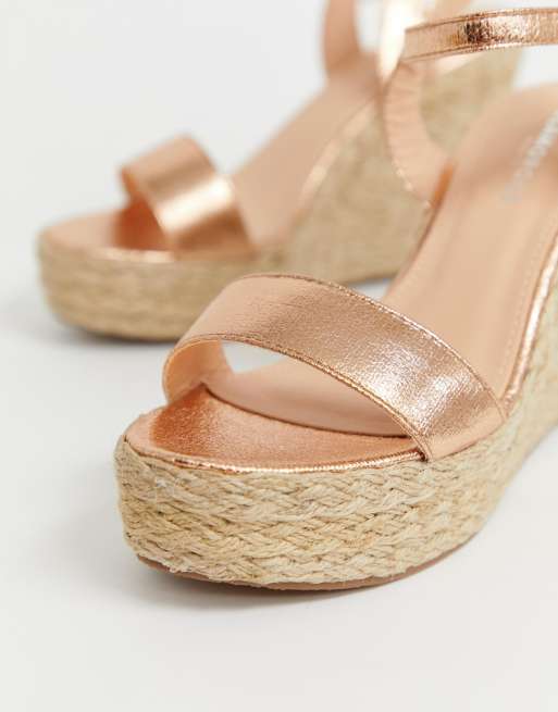 Asos rose best sale gold wedges