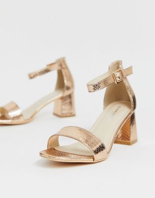 wide fit rose gold sandals