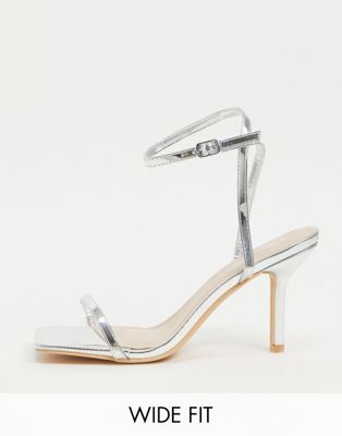 Chaussures Glamorous Wide Fit - Sandales minimalistes à talon - Argenté