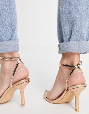 Femme Glamorous Wide Fit - Sandales minimalistes à talon - Or rose