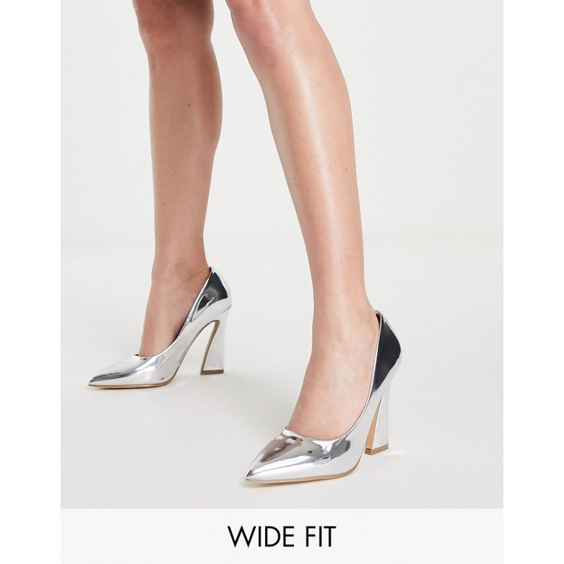 Donna Scarpe con tacco Glamorous Wide Fit - Scarpe con tacco color argento a pianta larga