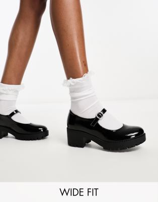 Tacchi Donna Glamorous Wide Fit Scarpe Mary Jane A Pianta Larga