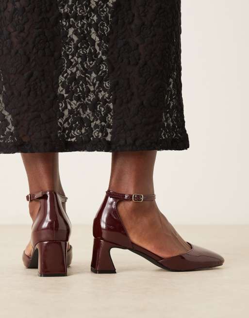 Glamorous Wide Fit - Scarpe Mary Jane bordeaux verniciate, 2 di 4