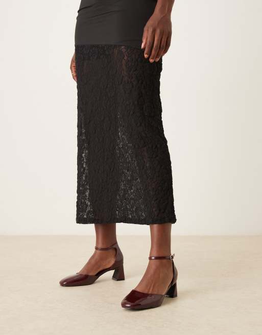 Glamorous Wide Fit - Scarpe Mary Jane bordeaux verniciate, 3 di 4