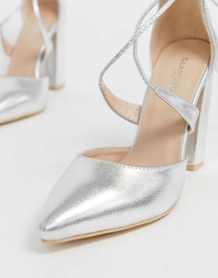 silver grey wide fit shoes