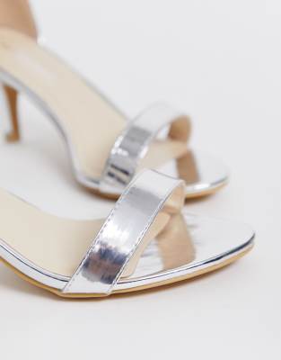 asos silver kitten heels