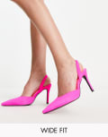 [Glamorous Wide Fit] Glamorous Wide Fit slingback heeled shoes in pink 36 PINK