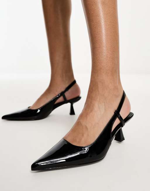 Black patent cheap slingback heels