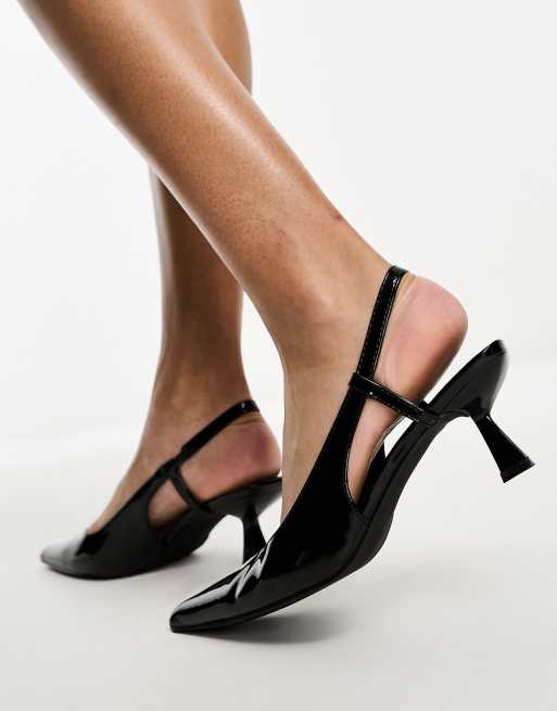 Black patent slingback shoes sale