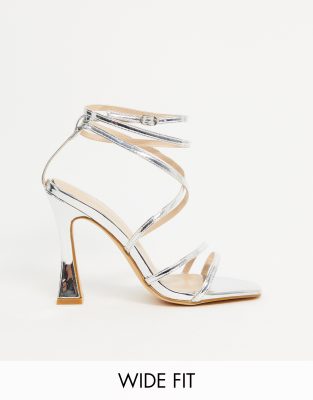 silver open toe sandals