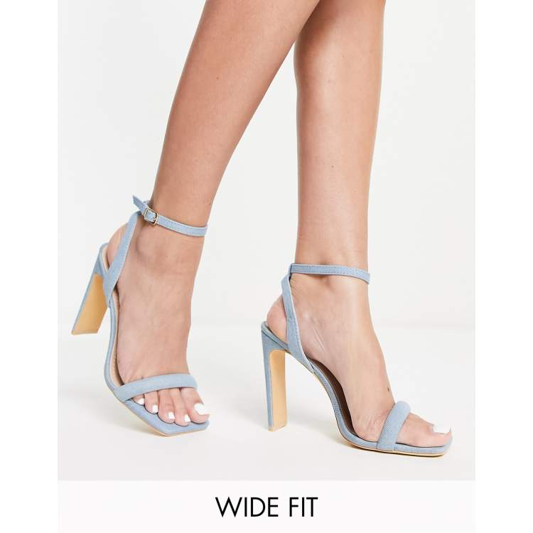 Light blue cheap strappy heels