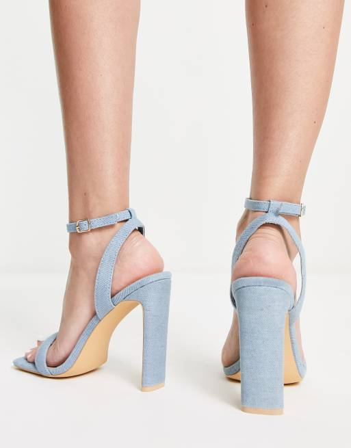 Blue suede hot sale strappy heels