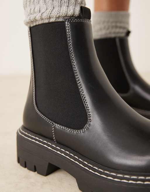 Glamorous Wide Fit – Svarta, grova och låga ankelboots, 4 av 4
