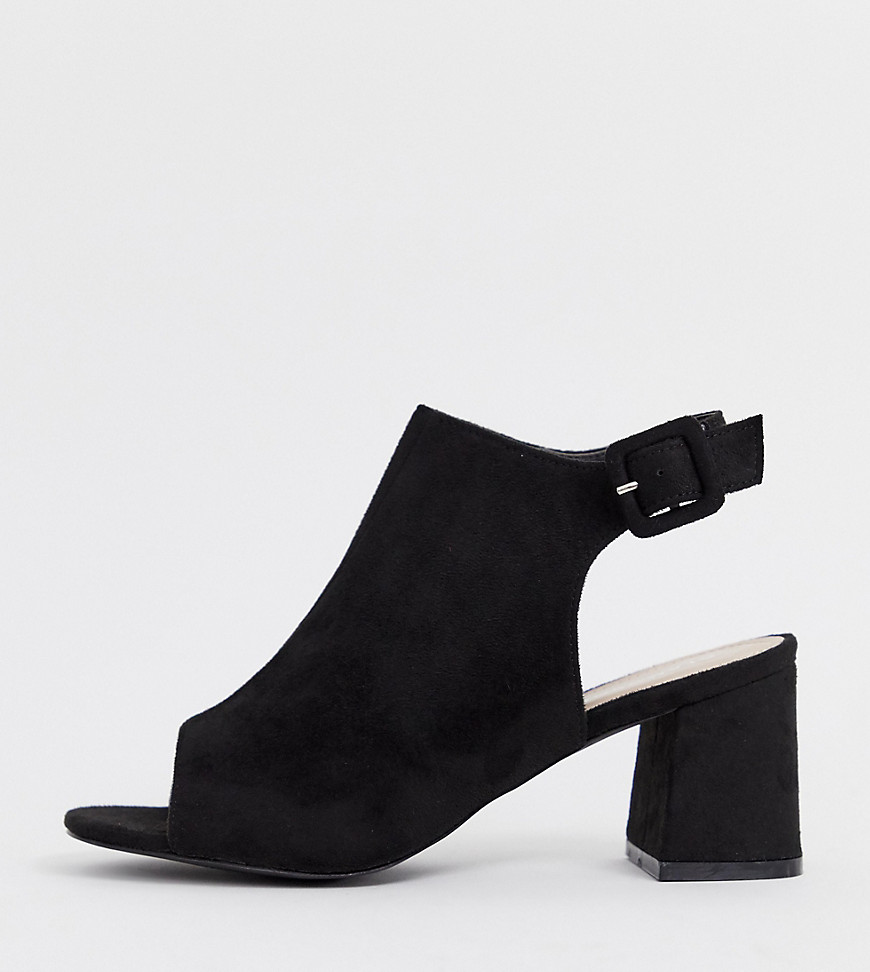Glamorous Wide Fit – Svarta öppna boots