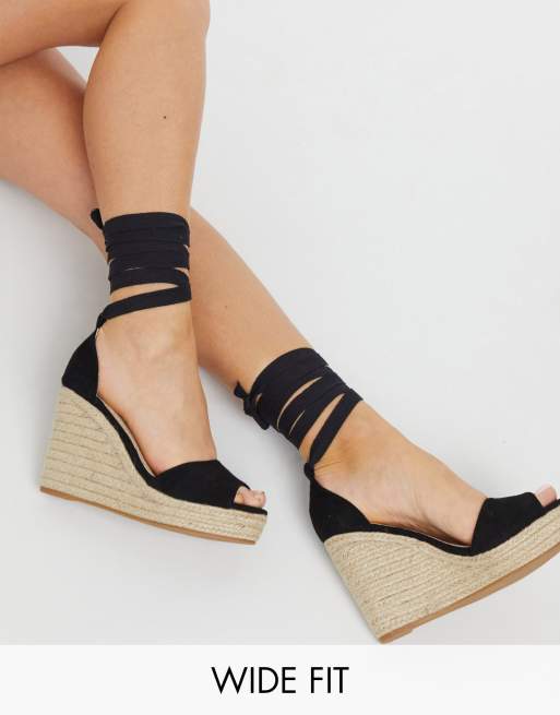 Wide fit hot sale black wedges