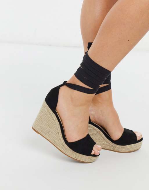 Wide cheap espadrille wedge