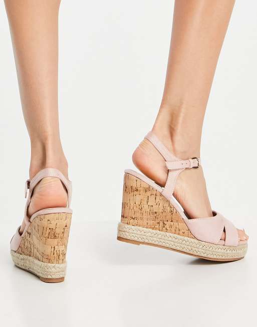 Blush shop wedge sandals