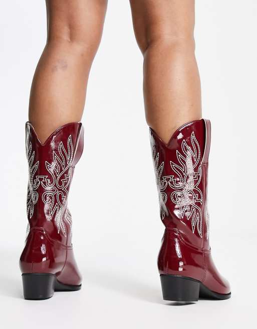 Dark red sale ankle boots womens