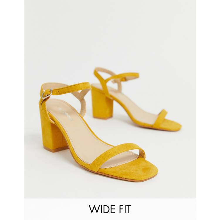 Yellow block clearance heel sandals uk