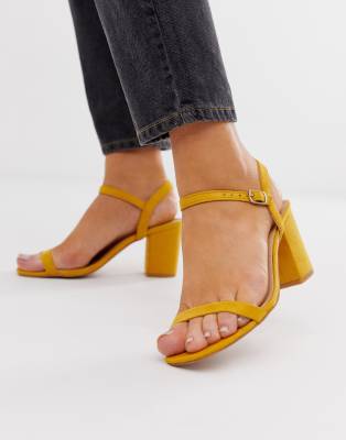 yellow block heels