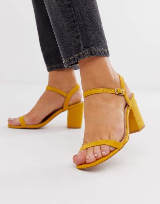 Yellow store block heels