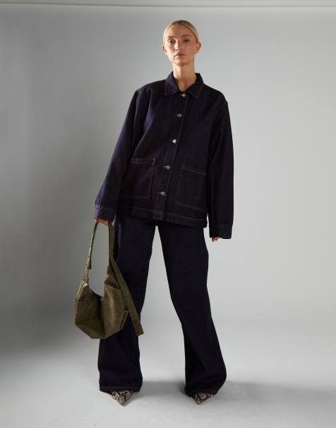 Glamorous Wide-Leg Mid-Rise-Jeans in dark indigo - view 1