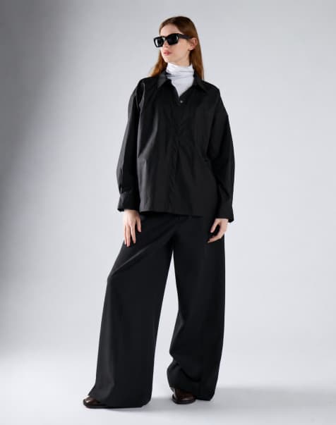 Glamorous Wide leg trousers in black