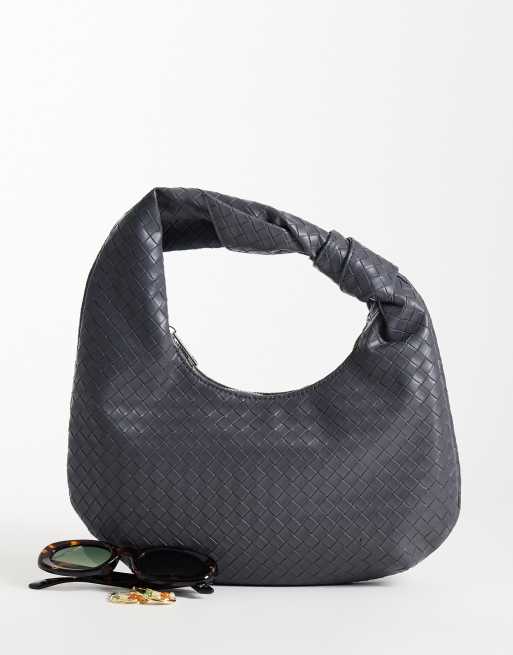 Glamorous woven knot shoulder bag in gray , 2 of 4