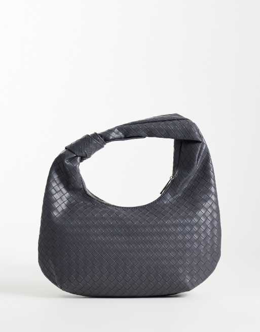 Glamorous woven knot shoulder bag in gray , 4 of 4