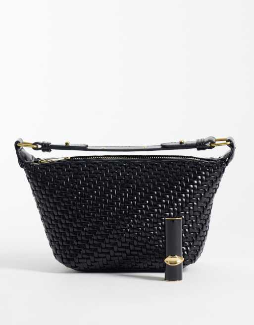 Glamorous woven small grab bag in black, 2 of 4