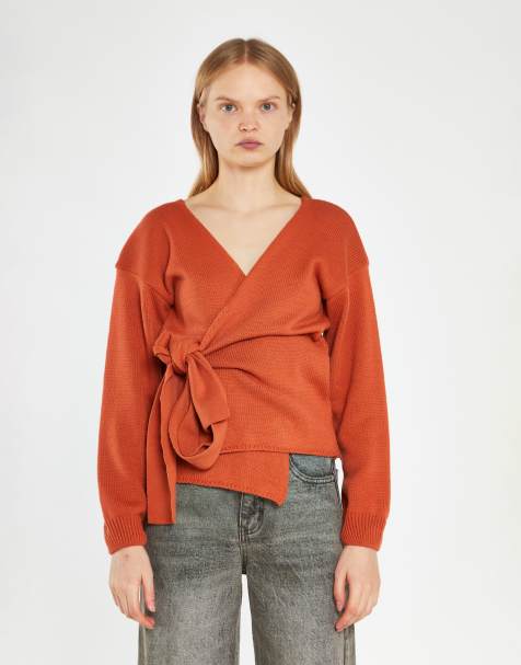 Glamorous Wrap cardigan in burnt orange
